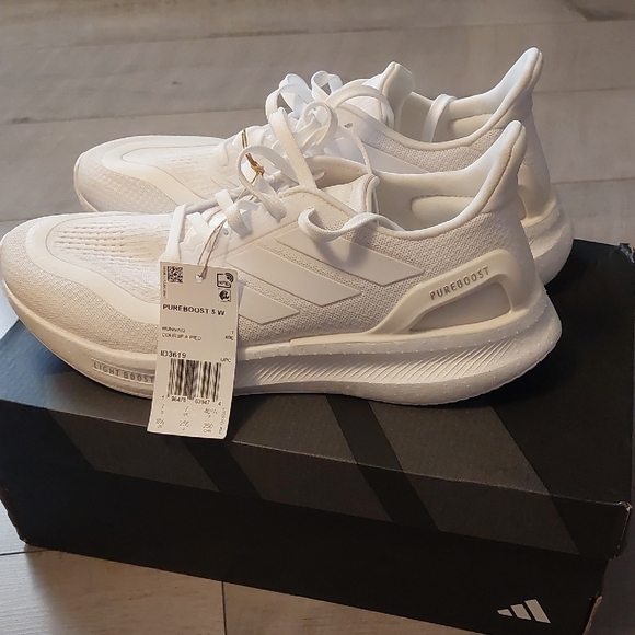 Adidas All-White Pureboost Size 8.5 NWT - Picture 2 of 7